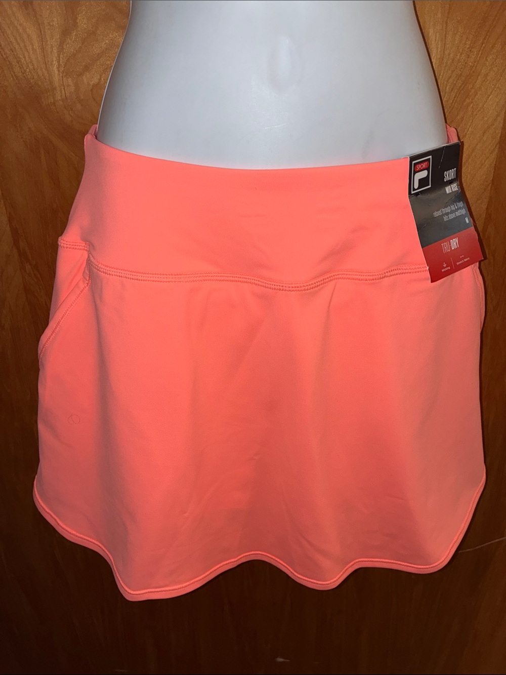 Fila Sport Bright Neon Orange Pink Coral Athletic Skort Size M